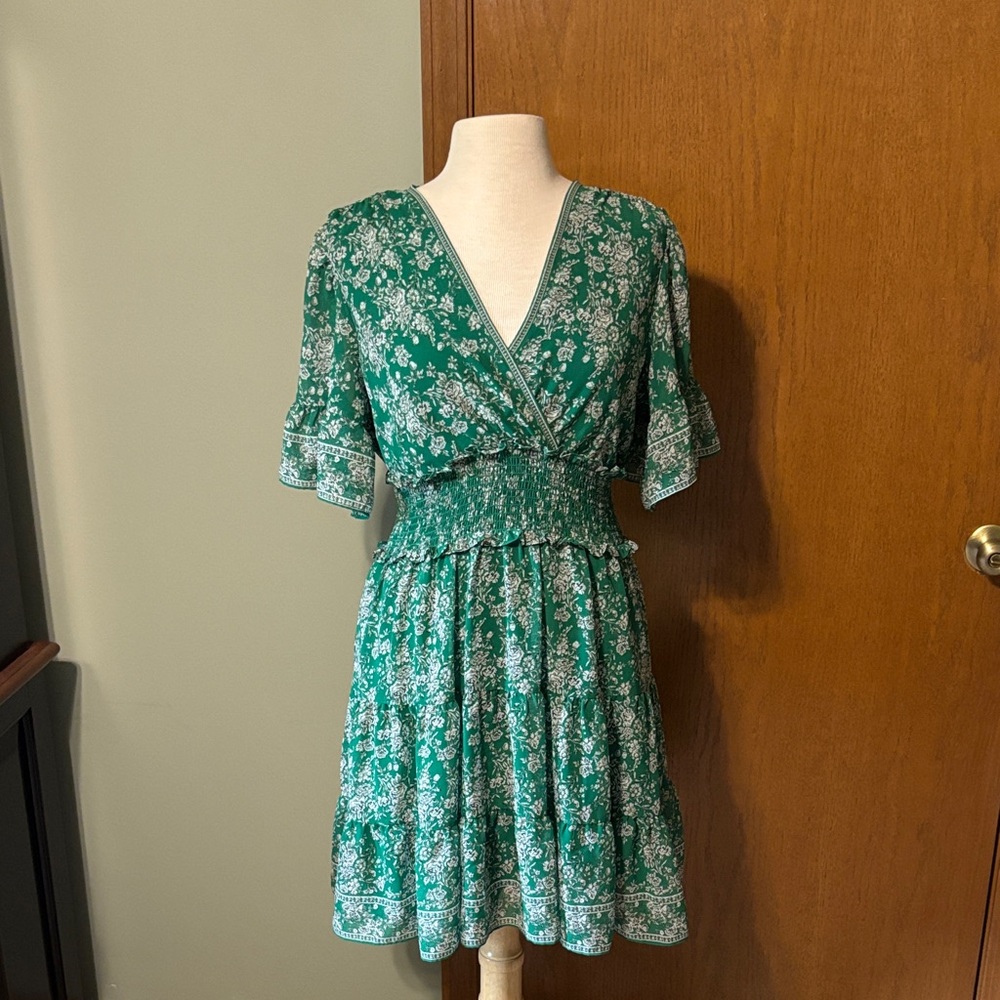 Max Studio Blue V-Neck Fit and Flare Dress